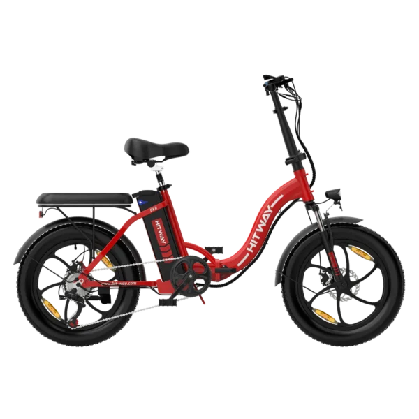 E-Why BK6S Foldable E-Bike - 15.5mph, 62-Mile Range, 7-Speed Shimano, Compact & Portable  Red, Blue, Grey, Black