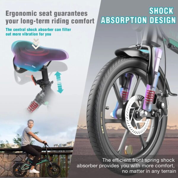 Hitway BK2 Electric Folding Bike 250W 36V – Compact, High-Performance E-Bike with Long Battery Life, Adjustable Heights & Dual Brakes - Image 5