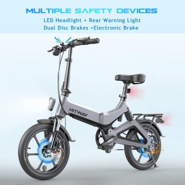 Hitway BK2 Electric Folding Bike 250W 36V – Compact, High-Performance E-Bike with Long Battery Life, Adjustable Heights & Dual Brakes - Image 8