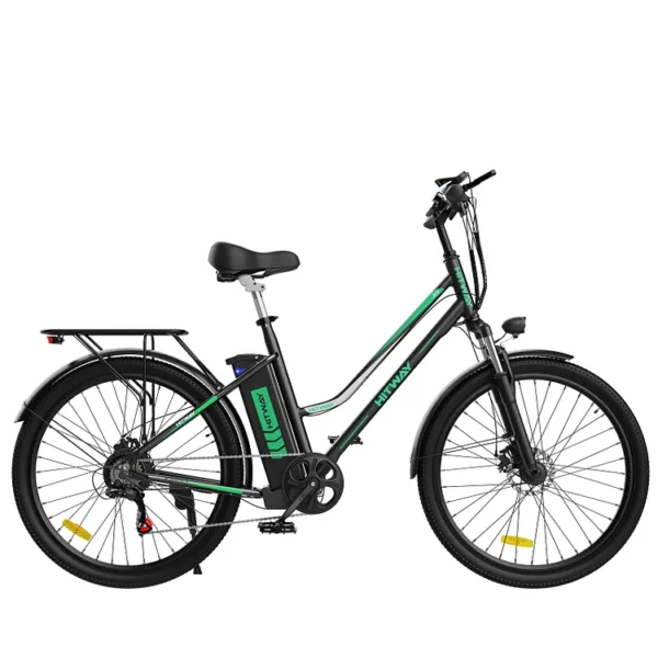 BK8 E-Way Electric Bike - 250W Motor, 26" Fat Tires, 80KM Range, Detachable Battery, 7-Speed Shimano, Unisex Commuter E-Bike - Image 5